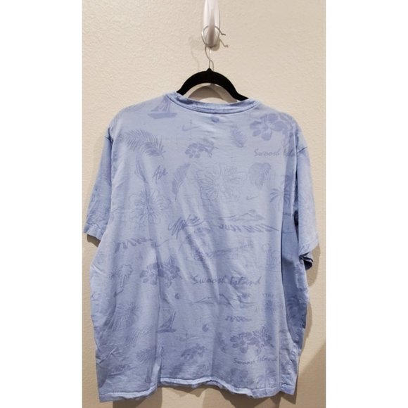 NIKE Sportswear Spring Break Blue Print T-Shirt - Picture 2 of 3